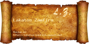 Lakatos Zamfira névjegykártya